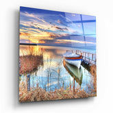 Lake Landscape Glass Wall Art.
